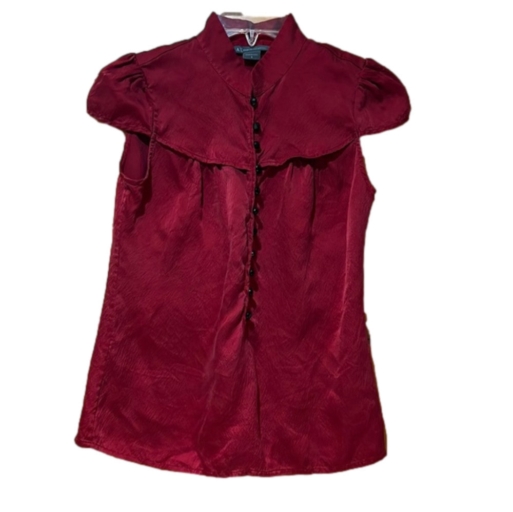 ARMANI Exchange Silk Red Shirt with Buttons